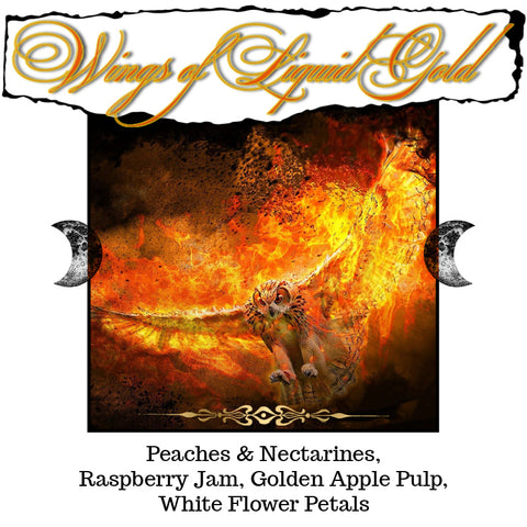 "Wings of Liquid Gold" - Peaches & Nectarines, Raspberry Jam, Golden Apple Pulp, White Flower Petals